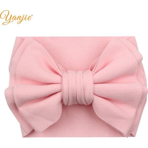 2021 Fashion Hair Style Winter Wool Knitted 7" Double Layer Hair Bow Baby Headband Handmade Hair Accessories Head Wrap Headwear