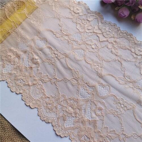 22cm E3118 Hot-selling Yellow Nylon Spandex stretch Jacquard lace trimmings tulle lace fabric