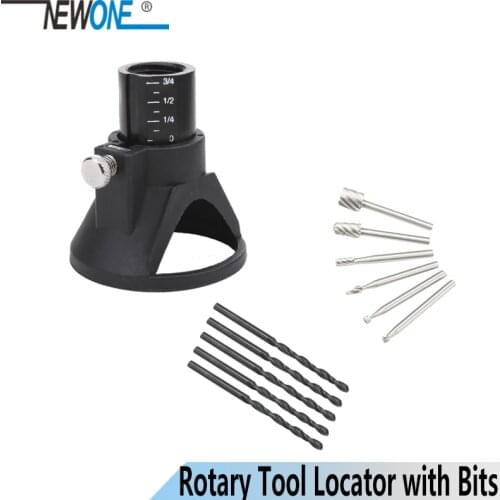 6Pcs HSS Wood Milling Burrs+1 Drill Carving Rotary Locator Set+Drill Bit, Fits Dremel Rotary Tools Pack Of 11Pcs