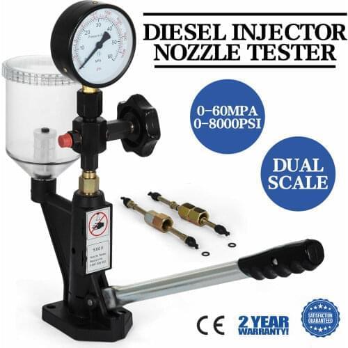 600-8000 PSI BAR Diesel Injector Nozzle Tester Pop Pressure Tester Dual Scale