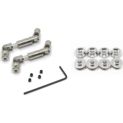 8Pcs Metal Connecting Rod Screw Gasket Shim Washer Rest for WPL C14 C24 C34 C44 MN D90 D91 & 2Pcs Metal Driving Shaft