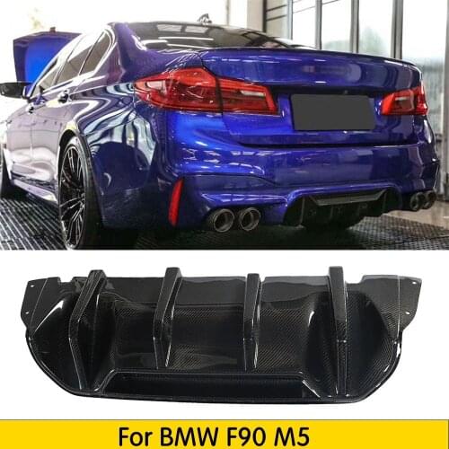 Carbon Fiber Back Lip Rear Bumper Spoiler Diffuser For BMW F90 M5 2018+ Car Styling car accessories Bumper Guard