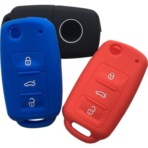 Car Key Holder Shell for Vw Polo Passat B5 Octavia 2 Golf 4 5 6 Sedan Bora Beetle TSI Silicone Key Cover Car Accessories