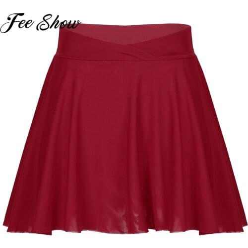 ChicTry High Waist Women Adult Mesh Ballet Tutu Skate Skirt Stage Performance Dancing Wear Training Costume Elastic Mini Skirts