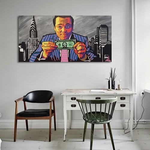 DDWW Larger Size Portrait Poster Art Oil Painting Canvas Print Nordic Decoration Home Man Money Wall Picture for Living Room Bar