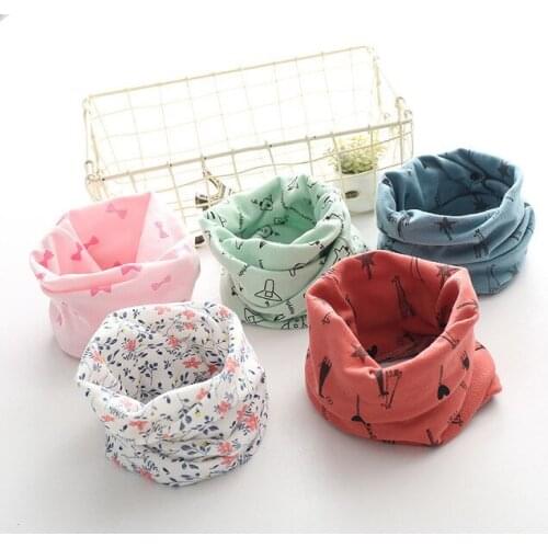 100% Cotton Snood Childrens Snore Kawaii Cartoon Printed Scarf LIC Girls Soft Warm Snud For A Boy Winter Ring Scarves Baby Lic