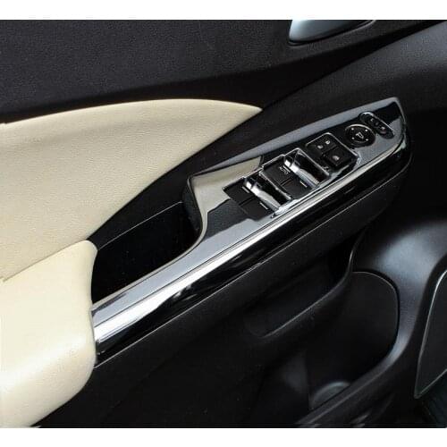 For Honda CR-V CRV 2015 2016 ABS Chrome Interior Door Window Armrest Cover Buttons Switch Panel Trim Molding Garnish