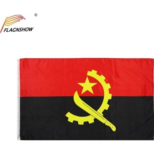 Flagnshow Angola Flag One Piece 3X5 FT Hanging Angolan National Flags Polyester Indoor Outdoor for Decoration