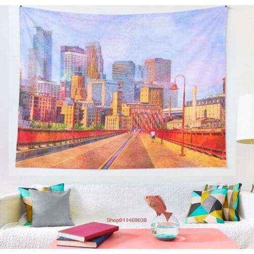 The city is calling my name today tapestry Coverlet Curtain Blanket Bedding Sheet Towel Throw Window Curtain Tapestries