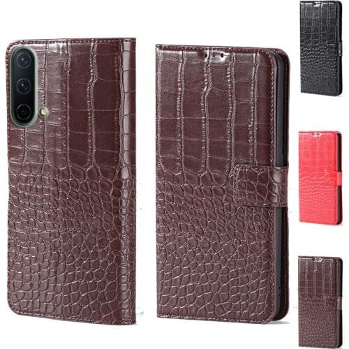 Luxury Crocodile design Flip Leather Wallet Phone Case For OnePlus Nord CE 5G Stand Function Phone cover card slot