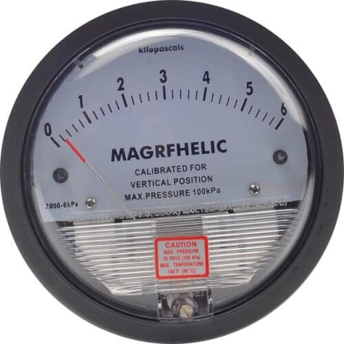 0-6KPA Micro Differential Pressure Gauge High Precision 1/8 "NPT Round Type Pointer Instrument Micromanometer TE2000