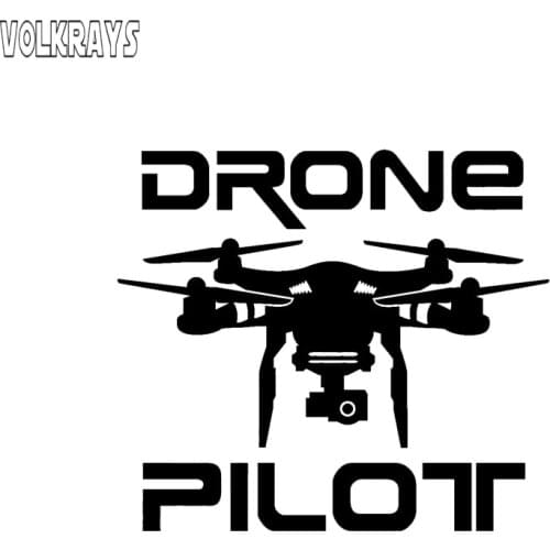 Volkrays Fashion Car Sticker Drone Pilot Accessories Reflective PVC Decal Black/Silver for Lada Priora Honda Fit,12cm*14cm