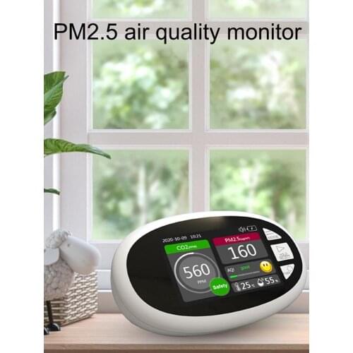 Carbon Dioxide Monitor Automatic Alarm System Monitor Household Infrared PM2.5 Air Quality Detector PM10 Humidity LED Display