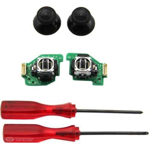 Repair Right Left Set Joystick + 3D Analog Cap + Screwdrivers Tool For Wii U