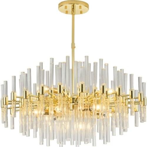 Nordic Luxury Metal Glass Pendant Lamp Hotel Home Living Room Bedroom Decor Art Chandelier LED Suspension Lamps PA0721