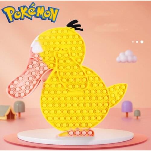 New Psyduck Fidget Toys Pokemon Go Anime Figures Pikachu Anti Stress Push Bubble Antistress Reliever Kids Kawaii Gifts Figet Boy