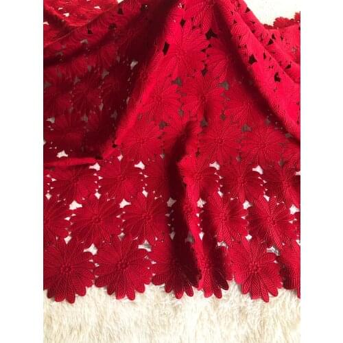 New Style Nigerian Lace Fabric 2021 High Quality Lace Water Soluble Embroidered Fashion Soft Lace Fabric 5 Yards