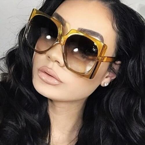 Glasses 2021 Fashion Womens Sunglasses Oversized Square Personality Sun Glasses Shades óculos de sol feminine UV400