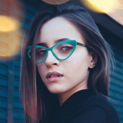 Cat Eye Plastic Titanium Anti Blue Light Optical Glasses Frames Men Women TR90 Fashion Computer Eyeglasses 50083