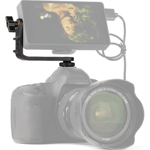 Camera 5.5 inch Monitor Tilt Arm L bracket Microphone stand holder with 1/4'' Mount to Hot Shoe handheld gimbal Accessories