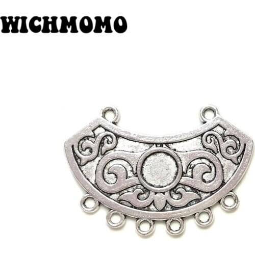 New Fashion 3pieces/bag 43mm Zinc Alloy Porous Connector Charms Linker for DIY Necklace Jewelry Accessories