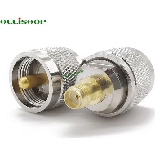 SMA Female to UHF Male RF Connector UHF Plug Male PL259 to SMA Female Jack straight RF Connector Coaxial Coax Adapter