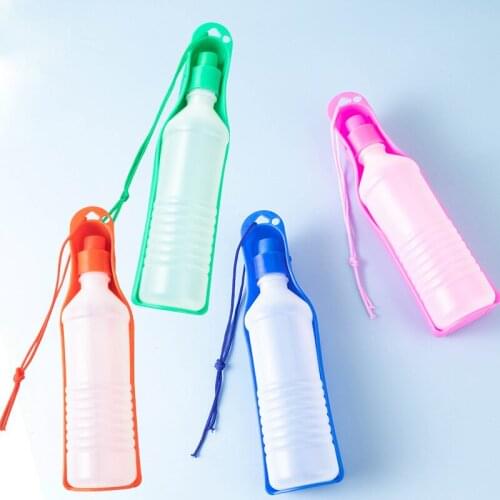 Pet Dog Water Bottle Feeder With Bowl Plastic Portable Water Bottle Pets Outdoor Travel Sport Water Bottle 250/500ml