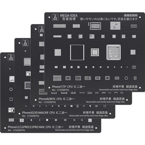 Qianli Black Plus BGA Reballing Stencil for iPhone X XS XR XSMAX 8P 8 7P 6P NAND IC Chip Soldering Repair Square Hole Ste