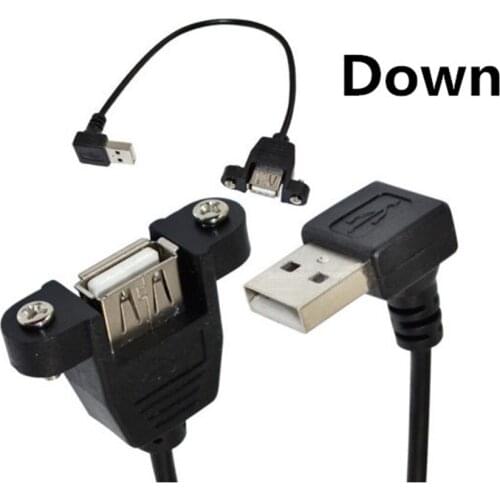 USB 2.0 male Left /Right /Up/to female extension Cable USB 2.0Type A male to female Extension Cable with screw Panel Mount holes