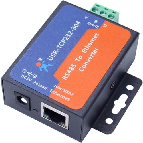 USR-TCP232-304 Serial port RS485 to Ethernet Server Converter Module support DHCP DNS for industry automation