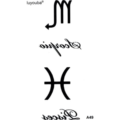Pisces And Scorpio Waterproof Temporary Tattoo Sticker Henna Tatoo Body Sticker Fake Tattoo The Flash Tatoo Tatuajes