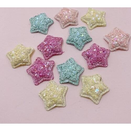 50pcs/lot 2cm star padded apliques for headwear decoration handmade hair clip accessories