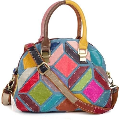 Ladies Fashion Shell Hand Bags Real Leather Summer 2021 Woman Brand Designer Casual Tote Handbags Shoulder Bag