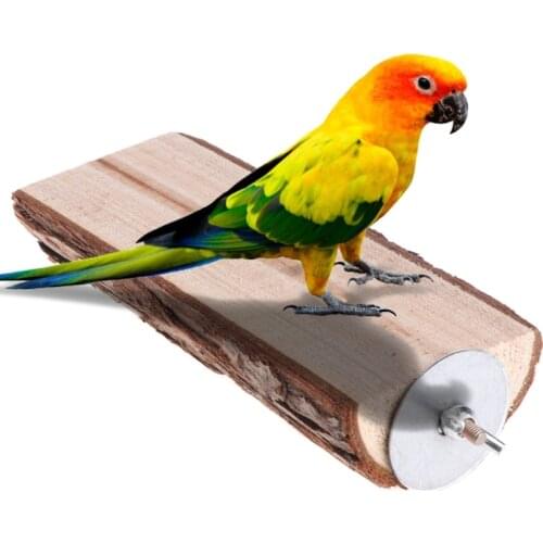 Parrot Bird Perch Toy Wooden Stand Holder Platform Squirrel Chinchilla Hamster Rack Cage Toy Accessories Birds Supplies