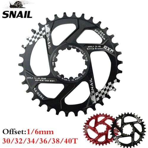SNAIL Narrow Wide Chainring GXP MTB 30-40T Crankset Offset 1mm 6mm Bike crank set Mountain Road Bicycle Chainwheel Cycling Parts