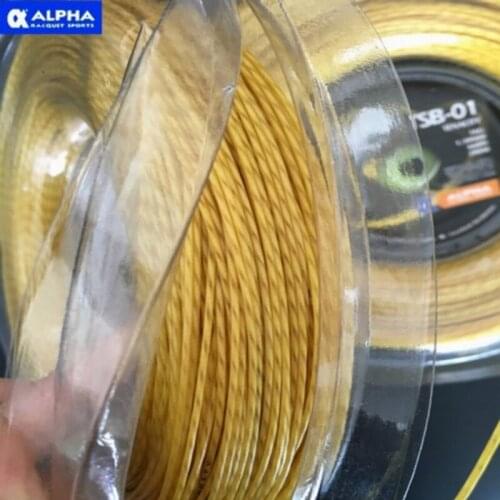 1 Reel Alpha TSB-01 Tennis String Tenacity Durability Crimp Racquet String Playability Gold Training String 200m 1.3mm/16G