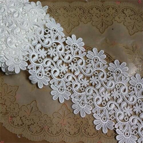 1 Yards White Hollow Cotton Crochet Lace Trim Clothing Dress Sewing Accessories