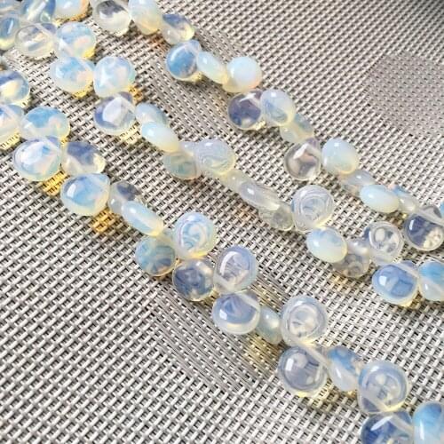 2020 Natural Stone Loose Beads Horizontal Hole Water Drop Shape Glossy Opal Stone Beads for Jewelry Making Necklace Bracelet