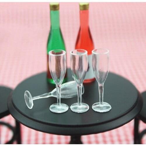 4Pcs 1/12 Mini Resin Transparent Cup Simulation Furniture Model Toys For Doll House Decoration Dollhouse Miniature Accessory NEW