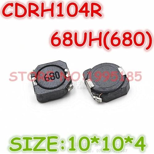 50Pcs/Lot CDRH104R 68UH (680) CD104 Size 10*10*4 MM Shielding Inductive Power/SMT Inductance/inductor
