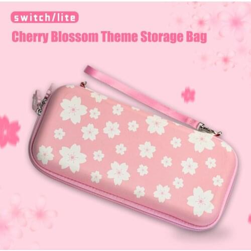 Nintend Accessories Pink Cherry Sakura Travel Carrying Storage Bag Protective Cover Case For Nintendos Switch / Lite Film Glass