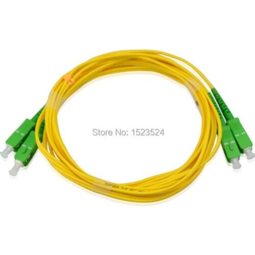 Free Shipping 5pcs/lot SC/APC 3M Singlemode Duplex Fiber Optic Patch Cord Cable SC FTTH Fiber Optic Jumper Cable