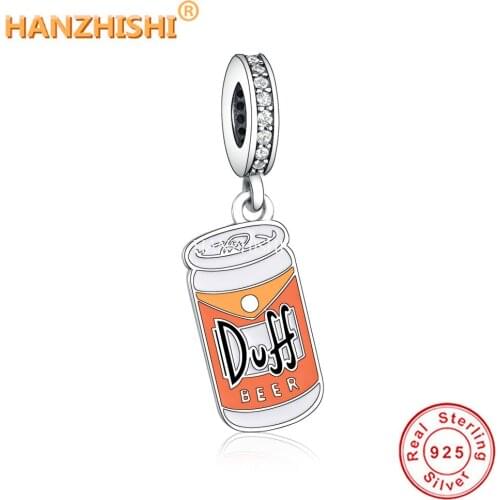 925 Sterling Silver Mix Enamel Beer Bottle Dangle Charms Beads Fit Original Pandora Bracelet Necklace Jewelry Gift for Women Men