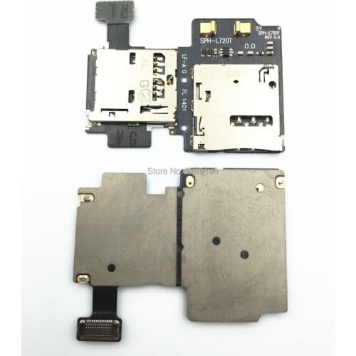 1pcs SIM/SD card Reader Slot Tray Socket Holder Connector Module Flex Cable For Samsung Galaxy S4 I9505 L720 I337 I9109 SPH-L720