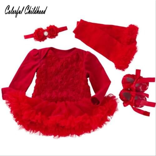 Xmas baby clothes Spring petals design long sleeve romper baby girls cotton jumpsuit infant newborn body overalls 0-24m