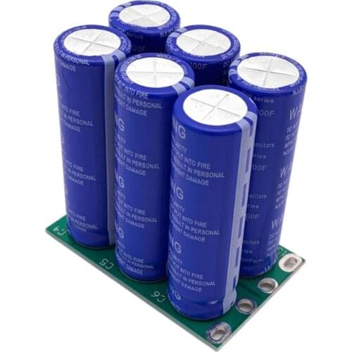 16V 16.6F Super Farad Capacitor 6PCS/Set 2.7V 100F Super Capacitor with Protection Board Double Row for Car Automotive Rectifier