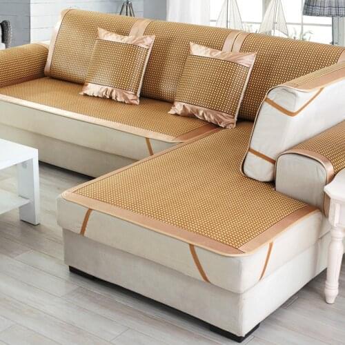 Sofa Cool Bamboo Mat Summer Sofa Cushion Sofa Cover Ice Silk Rattan Bamboo Cushion