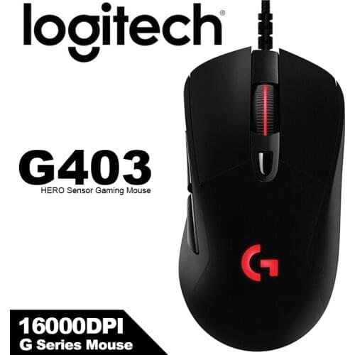 Logitech G403/G403 Hero Gaming Mouse with 16000DPI Wired RGB Mouse with 32-bit ARM Support Logitech G HUB for Windows Mac Chrome