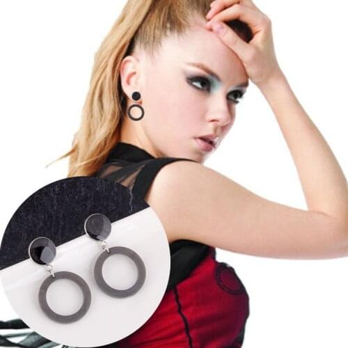 Fashion Boho Colorful Acrylic Round Circle Ring Geometric Studs Earrings for Women Resin Simple Girl Party Holiday Ear Jewelry