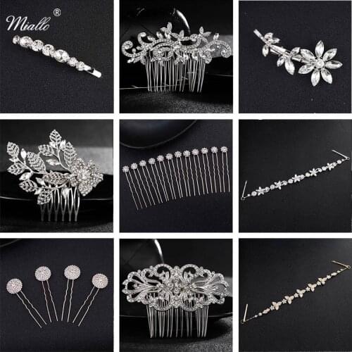 Miallo Fashion Wedding Hair Pins for Bridesmaids Rhinestones Crystal Bridal hair Accessories Jewelry Headpieces